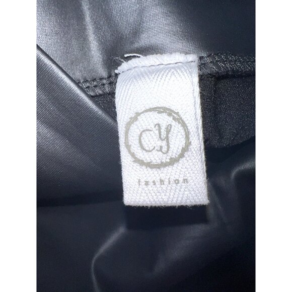 CY Fashion Women's Small Black Leather Leggings  Modern sleek design - Picture 2 of 2